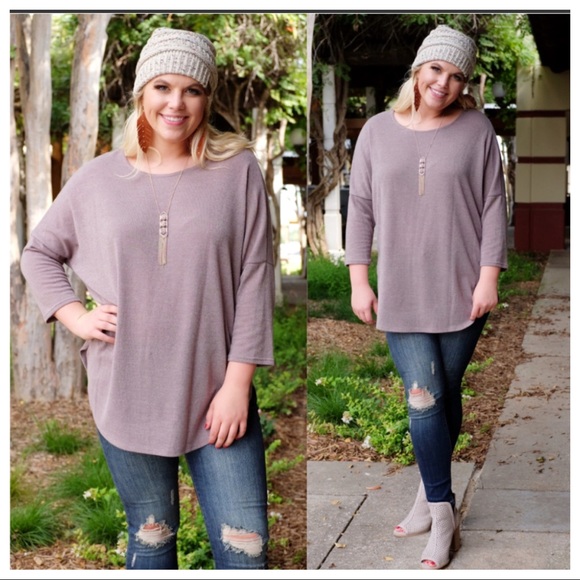 PLUS Taupe Hacci Knit Tunic - Picture 3 of 4